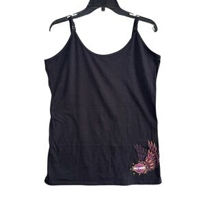Harley-Davidson Black Camisole with Colorful Wing Design Sacramento CA Size XL